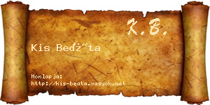 Kis Beáta névjegykártya