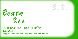 beata kis business card